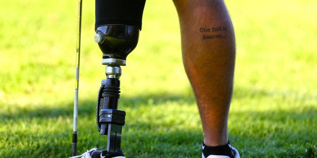 Byron Calvert during day one of the Canon South African Disabled Golf Open at the Mowbray King David Golf Club on May 15 2017 in Cape Town.