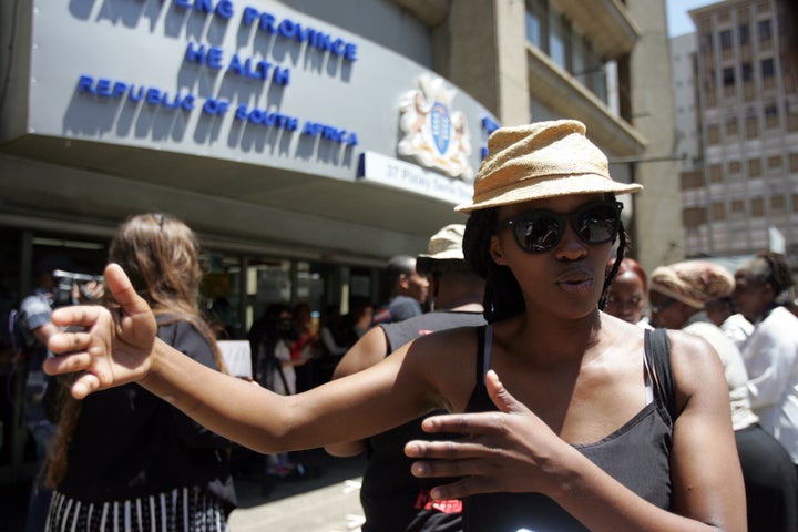 Families, relatives and community members protest in Johannesburg in October 2016 over the deaths of 37 psychiatric patients who died after being transferred from Life Healthcare Esidimeni facilities. The families demanded that Gauteng Health MEC Qedani Mahlangu be held criminally liable for the deaths.