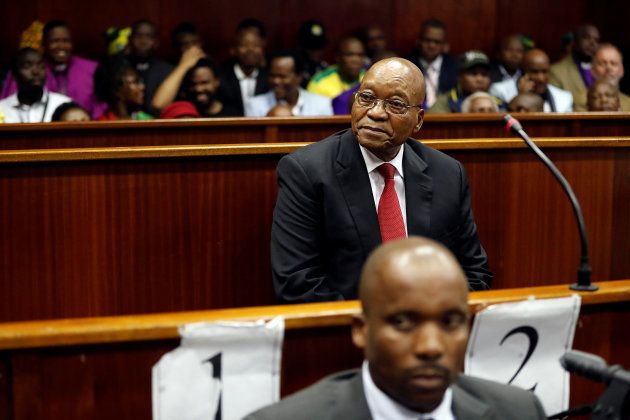 Former South African president Jacob Zuma appears at the KwaZulu-Natal High Court in Durban, South Africa April 6, 2018.