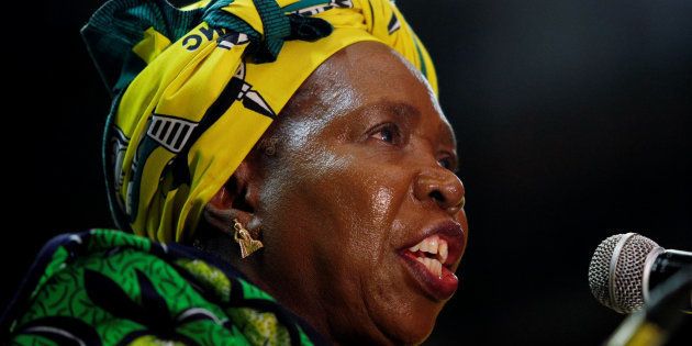 Former African Union chairperson Nkosazana Dlamini-Zuma speaks during a lecture to members of the African National Congress Youth League in Durban, South Africa, April 20, 2017. REUTERS/Rogan Ward