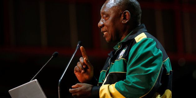 Cyril Ramaphosa makes the closing address at the 54th national conference of the ANC in Johannesburg. December 21, 2017.
