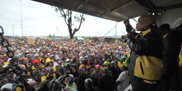 President Jacob Zuma addresses Phillipi residents during the ANC election campaign in July 2016 in Cape Town.