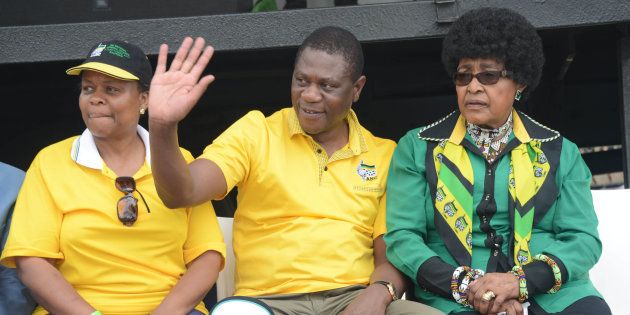 Dr Gwen Ramokgopa (left), Paul Mashatile (centre) and Winnie Madikizela Mandela during 105th anniversary celebrations of the founding of the African National Congress (ANC) on January 06, 2017 in Soweto.