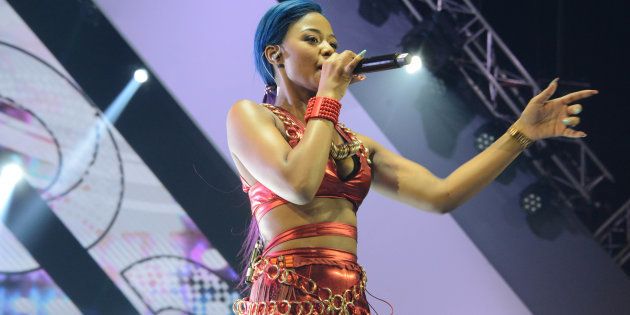 Babes Wodumo performs during the 23rd annual South African Music Awards (SAMA 23) ceremony at Sun City on May 27, 2017 in Rustenburg.