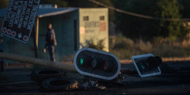 Aftermath of violent protests against Supra Mahumapelo in Mahikeng. April 20 2018.