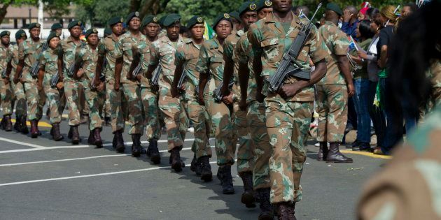 The SANDF during Nelson Mandela's procession to the Union Buildings on December 11, 2013 in Pretoria.