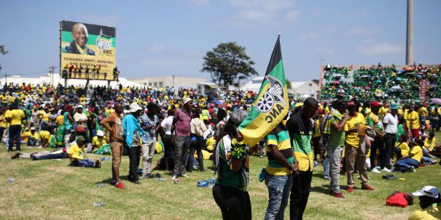 ANC supporters attend the party's 106th anniversary celebrations in East London on January 13 2018.