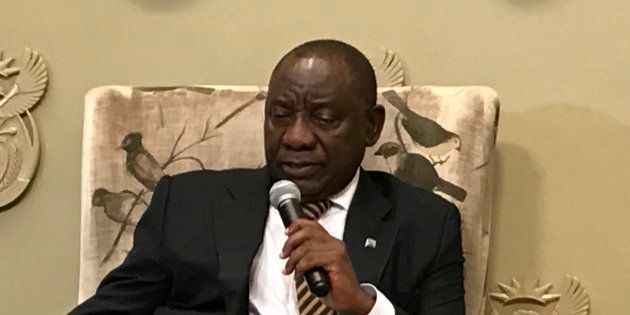 President Cyril Ramaphosa during his meeting with members of the South African National Editors' Forum.