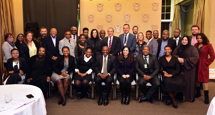 President Cyril Ramaphosa meeting with the leadership of Sanef at Tuynhuys, Cape Town. May 24 2018.