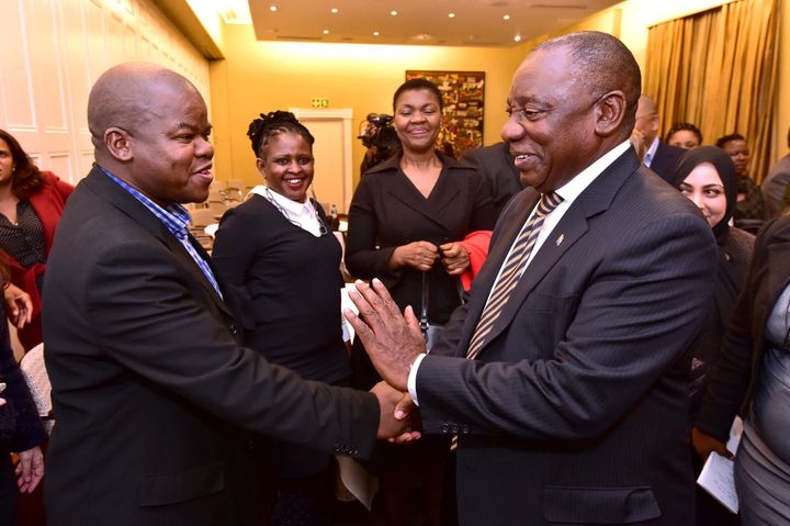 President Cyril Ramaphosa meeting with the leadership of Sanef at Tuynhuys, Cape Town. May 24 2018.