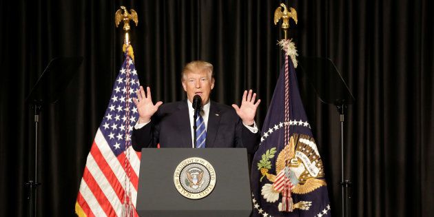 U.S. President Donald Trump speaks to members of the law enforcement at the Major Cities Chiefs Association (MCCA) Winter Conference in Washington, U.S., February 8, 2017.