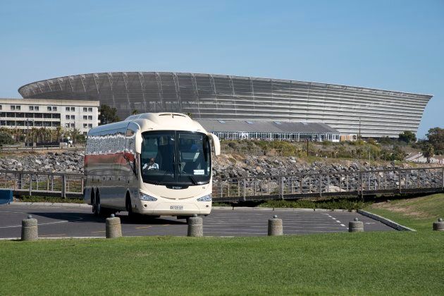 Coach Transport And the Sports Stadium In Cape Town South Africa. (Photo by: Education Images/UIG via Getty Images)