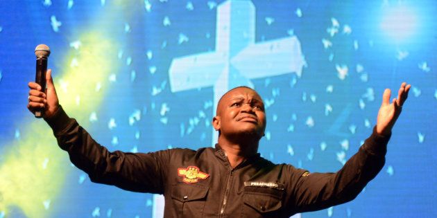 Pastor Lungi Ndala performs during the Crown Gospel Blesstival at Carnival City on June 24, 2017, in Johannesburg, South Africa. The Crown Gospel Blesstival is an event for music festivities, a celebration of the SABC Crown Gospel music awards.