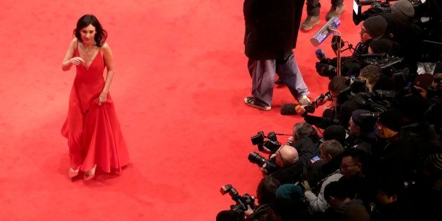 Actress Sibel Kekilli arrives on the red carpet for the screening of the movie 'Django', during the opening gala of the 67th Berlinale International Film Festival in Berlin, Germany February 9, 2017.