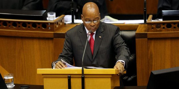 President Jacob Zuma delivers his State of the Nation Address to a joint sitting of the National Assembly and the National Council of Provinces in Cape Town, South Africa February 9, 2017.