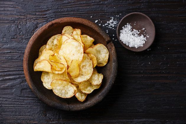 Salty, carby snacks like chips can be a double whammy for water retention.