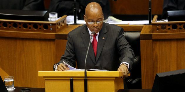 President Jacob Zuma delivers his State of the Nation Address (SONA) to a joint sitting of the National Assembly and the National Council of Provinces in Cape Town, South Africa February 9, 2017.
