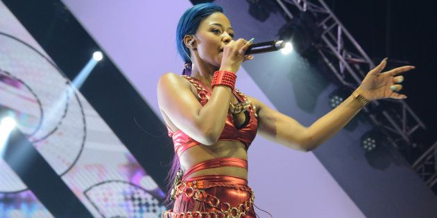 Babes Wodumo performs during the 23rd annual South African Music Awards (SAMA 23) at Sun City on May 27 2017, in Rustenburg.