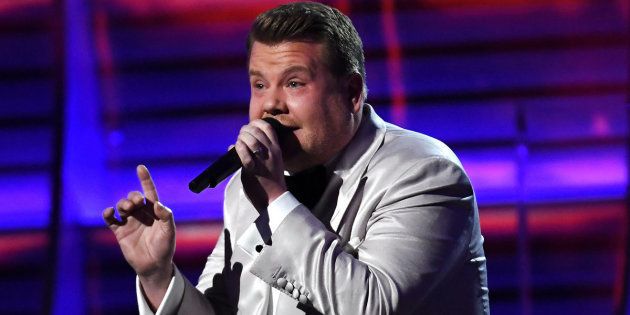 LOS ANGELES, CA - FEBRUARY 12: Host James Corden speaks onstage during The 59th GRAMMY Awards at STAPLES Center on February 12, 2017 in Los Angeles, California. (Photo by Kevork Djansezian/Getty Images)