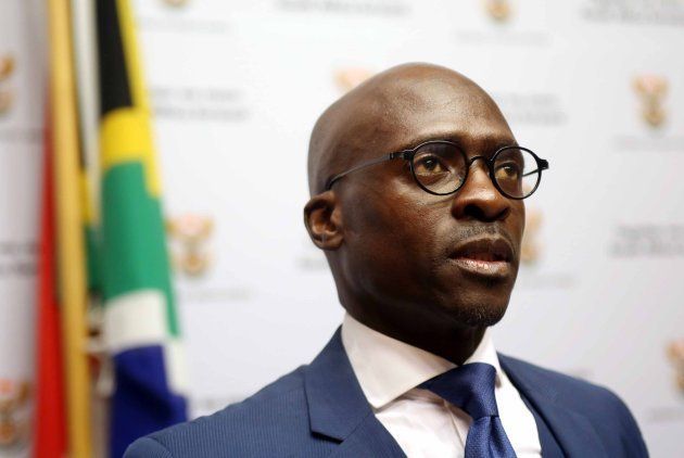 Finance Minister Malusi Gigaba addresses the media before his Medium-term budget speech in Parliament on October 25, 2017.