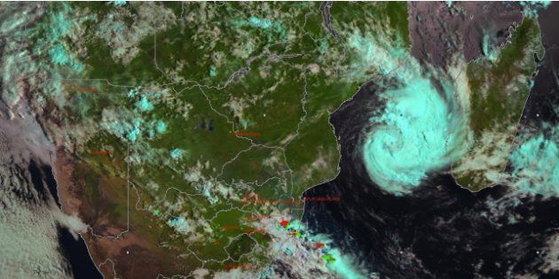 Tropical Storm Dineo over the Mozambique Channel, as of 8am on 14 February 2017.