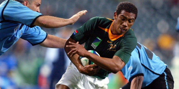 Ashwin Willemse in action against Uruguay in Perth, Australia during the 2003 Rugby World Cup.