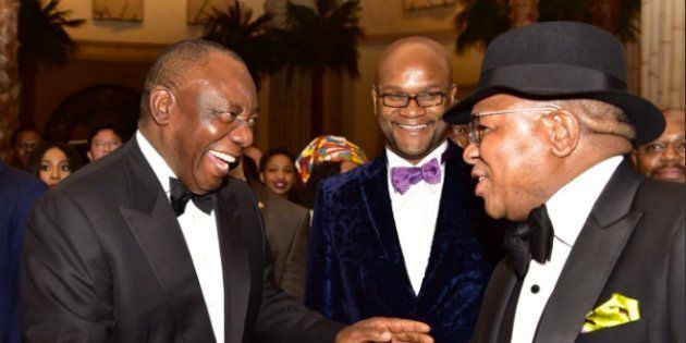 Cyril Ramaphosa, Nathi Mthethwa and Fikile Mbalula at the Samas.