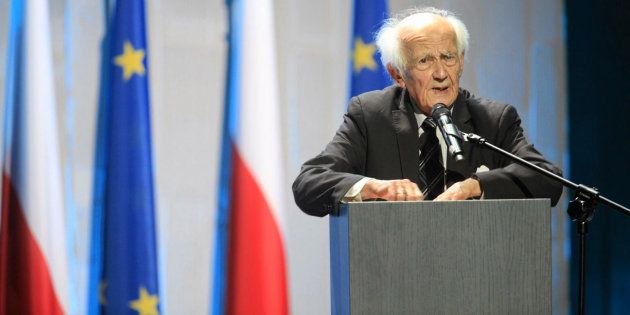 Polish sociologist Zygmunt Bauman speaks during the inauguration of the European Congress of Culture in Wroclaw.