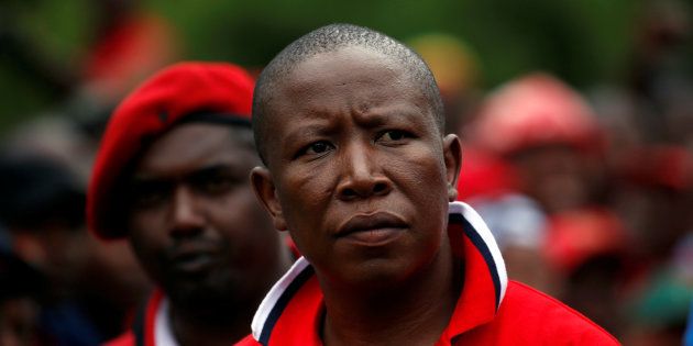 Economic Freedom Fighters (EFF) party leader Julius Malema arrives with supporters for a demonstration in Pretoria, South Africa, November 2, 2016.