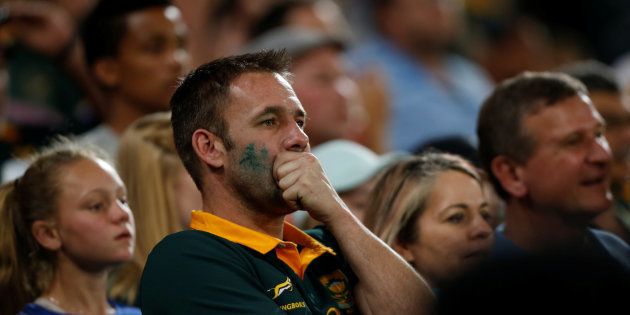 Rugby Union - Championship - South Africa's Springboks v Australia's Wallabies - Toyota Stadium, Bloemfontein, South Africa - September 30, 2017 - A fan of South Africa looks on.