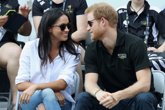 Prince Harry and Meghan Markle attend a Wheelchair Tennis match during the 2017 Invictus Games in Toronto.