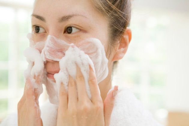 Dermatologists recommend a gentle cleanser.