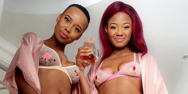 Ntando Duma and Babes Wodumo during the shoot of their new music video.