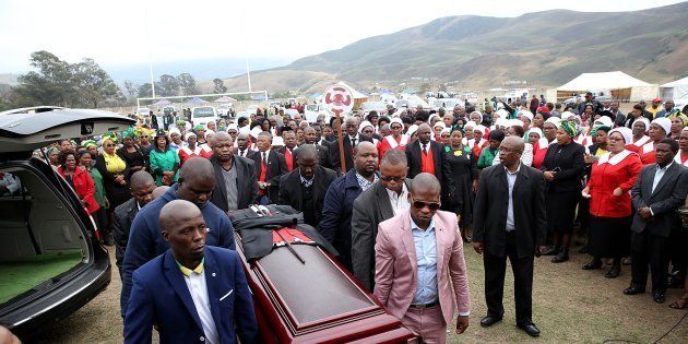 The funeral service of slain former Youth League secretary-general Sindiso Magaqa on September 16, 2017 in Umzimkulu, South Africa. Magaqa died in a Durban hospital two months after being shot multiple times.
