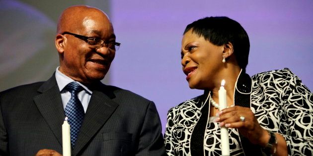 President Jacob Zuma and Gauteng Premier Nomvula Mokonyane attend the South African Local Government Association national conference on September 10, 2012 in Midrand, South Africa.