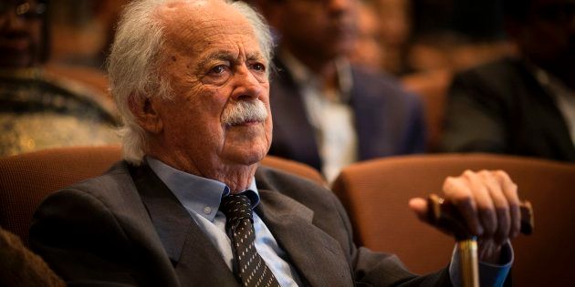 George Bizos, anti-apartheid activist and Rivonia treason trial defence lawyer, attends a memorial service in honour of anti-apartheid stalwart Ahmed Kathrada.