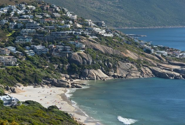 A view of Llandudno and Llandudno beach from Victoria Road. Cape Town, South Africa.