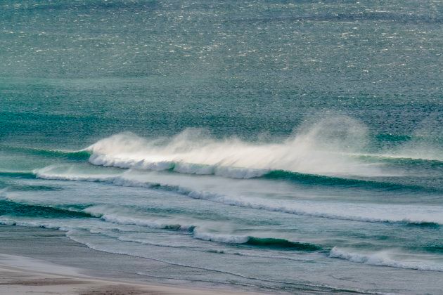 Long Beach waves in a storm, Cape Town, Western Cape, South Africa.