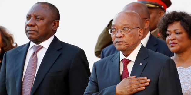 President Cyril Ramaphosa and his predecessor, Jacob Zuma.