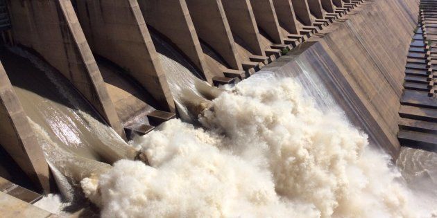 Sluice gates at the Vaal Dam were opened on Sunday after the dam reached nearly 100 percent capacity.