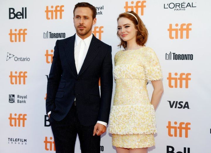 Actor Ryan Gosling arrives with Emma Stone on the red carpet for the film "La La Land" during the 41st Toronto International Film Festival (TIFF), in Toronto, Canada, September 12, 2016.