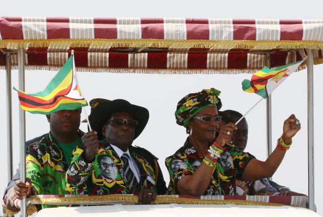 President Robert Mugabe and his wife Grace arrive for a rally in Gweru, Zimbabwe, September 1, 2017.