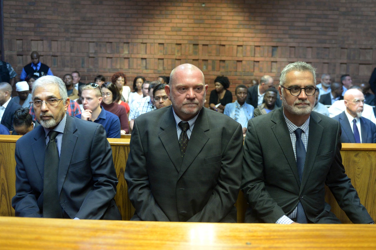 Ivan Pillay, Andries Janse van Rensburg and Johann van Loggerenberg during their appearance at the Pretoria Magistrateï¿½s Court on April 09, 2018 in Pretoria, South Africa. Former SARS officials Ivan Pillay, Johann van Loggerenberg, and Andries Janse van Rensburg are charged with the illegal interception of communications and corruption relating to the installation of cameras installed at the offices National Prosecuting Authority (NPA) which became known as Project Sunday Evenings. (Photo by Gallo Images / Netwerk24 / Deaan Vivier)