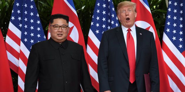 Donald Trump and Kim Jong Un after their summit at the Capella Hotel on Sentosa island in Singapore June 12 2018.
