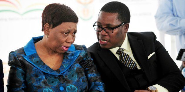 Minister of Basic Education Angie Motshekga and Gauteng MEC for Education Panyaza Lesufi during the second memorial service for the 18 pupils and two adults killed in the Bronkhorstspruit taxi crash on May 04 2017 in Mpumalanga.