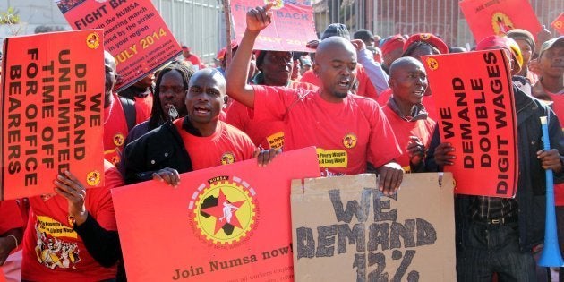 File footage of a 2014 Numsa strike.