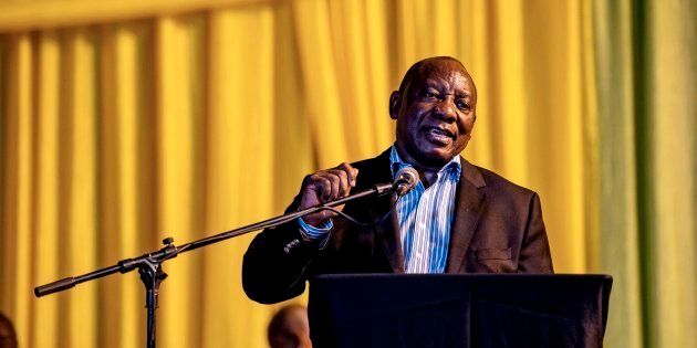 South African Deputy President and ruling party African National Congress (ANC) presidential candidate Cyril Ramaphosa gives a public lecture at the Orlando Communal Hall on November 13, 2017 in Johannesburg, South Africa.