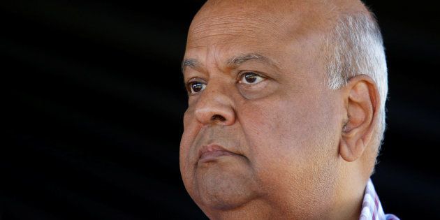 Pravin Gordhan at a South Africa Communist Party rally in Durban, South Africa, April 22, 2017.