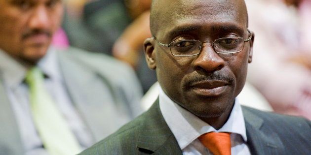 PRETORIA, SOUTH AFRICA - NOVEMBER 01: (SOUTH AFRICA, UAE, BRAZIL AND TURKEY OUT): New Public Enterprises Minister Malusi Gigaba as New South African ministers and deputy ministers are sworn in at the Presidential guesthouse in Pretoria, South Africa on 1 November 2010, after the announcement of the Cabinet reshuffle on 31 October 2010. (Photo by Foto24/Gallo Images/Getty Images)