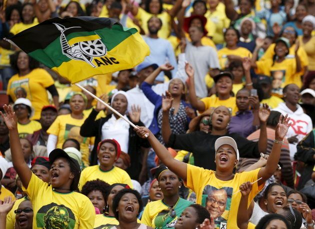 Supporters of South African President Jacob Zuma's ruling African National Congress.